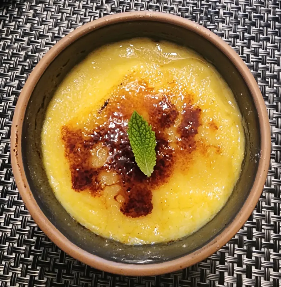 Crema catalana with a torched sugar top